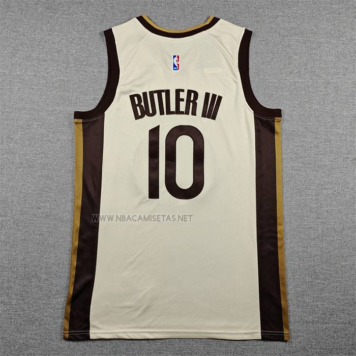 Camiseta Golden State Warriors Jimmy Butler III NO 10 Ciudad 2025-26 Crema